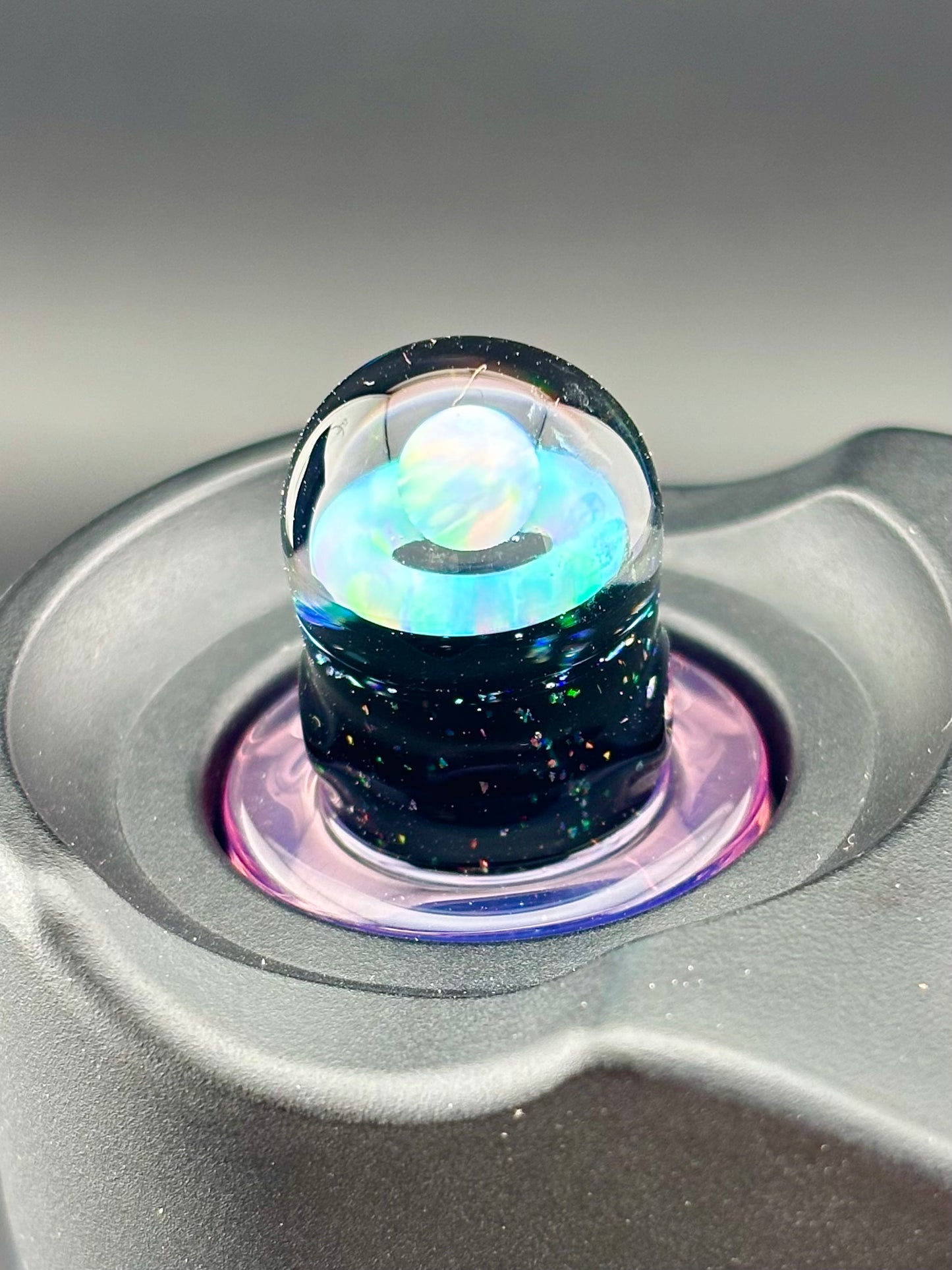 Karmaline, Black with Crushed opal, opal stack cap for Go