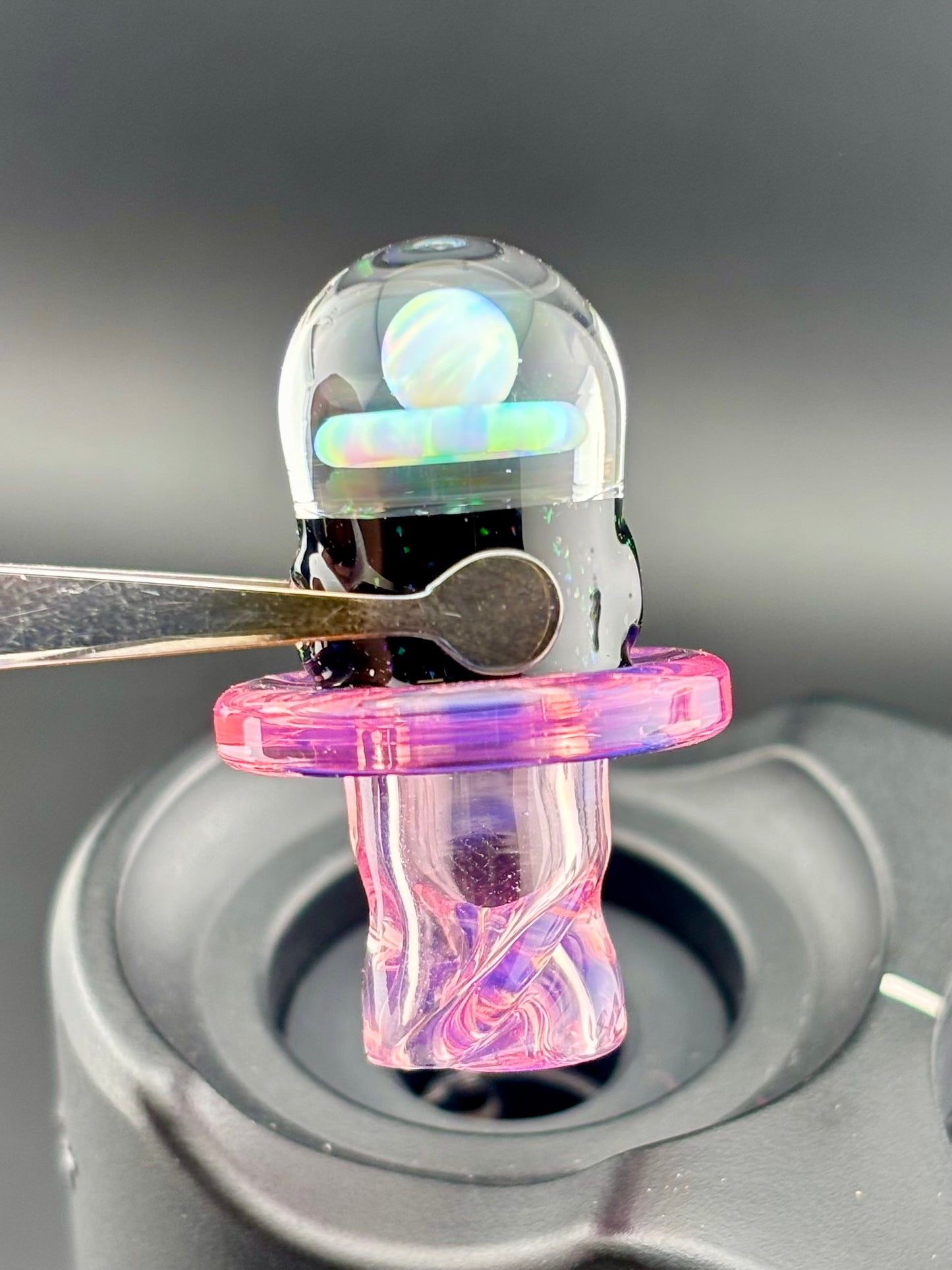 Karmaline, Black with Crushed opal, opal stack cap for Go